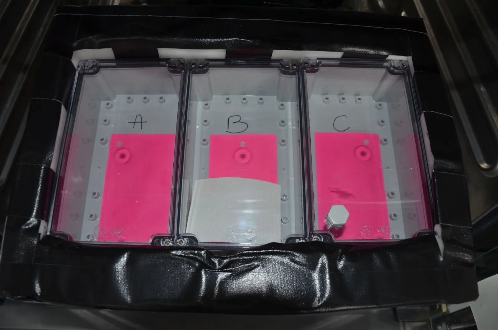 Figure 1 : Protocole de test Air Sponge vs bouchon de pression